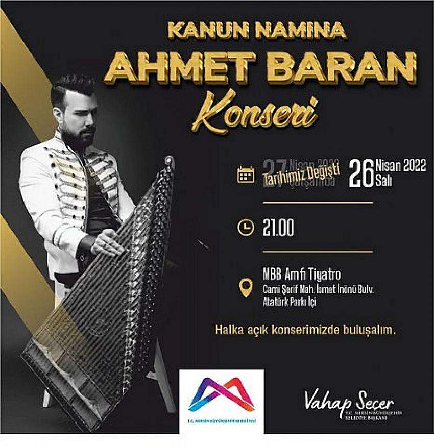 Mersin Büyükşehir’den “Ahmet Baran Konseri”