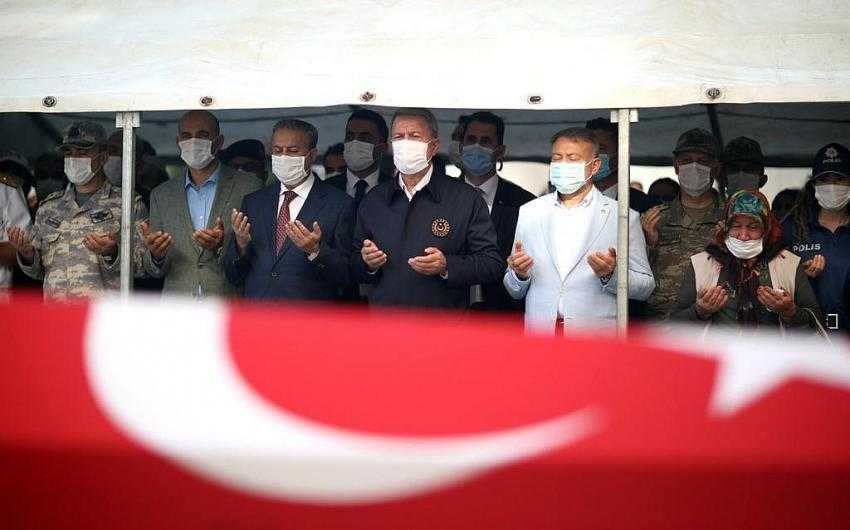 Mersin’de şehit olan 4 asker için cenaze töreni düzenlendi